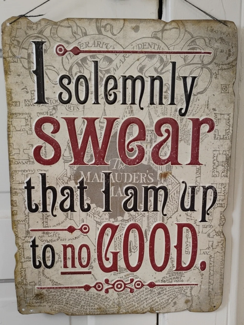 I Solemnly Swear That I Am Up to No Good Wall Sign Harry Potter Marauders Map